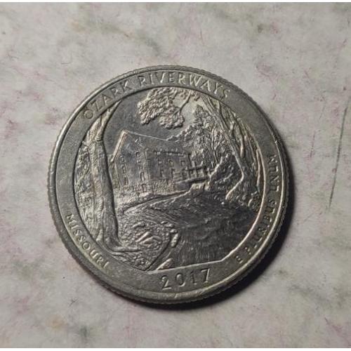25 центов США 1/4 доллара 2017 Национальные водные пути Озарк