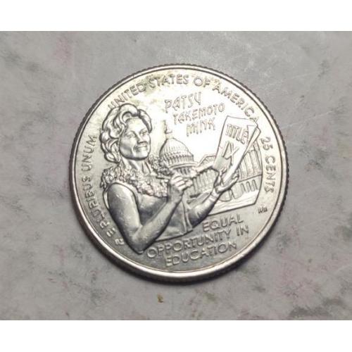 25 центов США 1/4 доллара 2024 Пэтси Такемото Минк