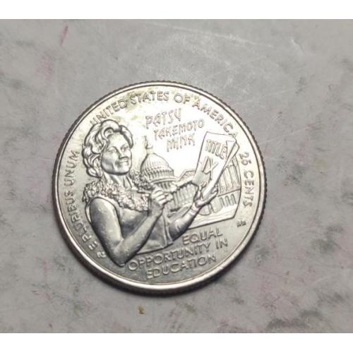 25 центов США 1/4 доллара 2024 Пэтси Такемото Минк