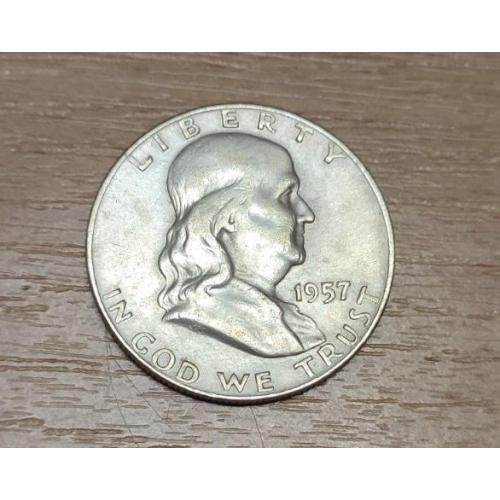 Half dollar USA 1957 ,50 центов США, серебро, пол доллара США