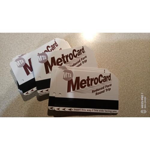 Проездной Льготный билет на проезд в метро Нью Йорка, MTA MetroCard из США