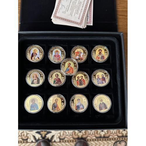 «Повна колекція Небесні Покровителі України, 12 медалей, позолота, сертифікати».