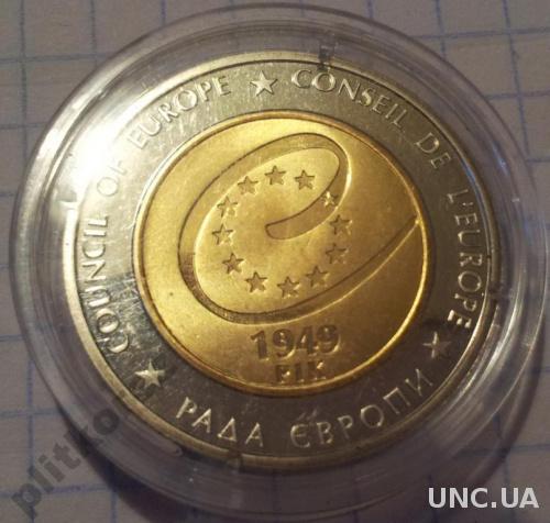 Рада Європи монета 5 гривен Україна Совет Европы 