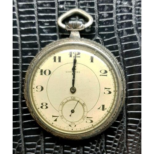 Часы карманные Longines. Серебро.  Начало 20-го века.