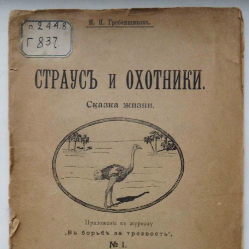 Страус и охотник. Гребенщиков И.И. 1911