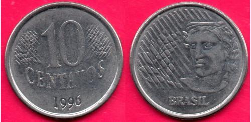 Бразилия, 10 центавос, 1996 г.