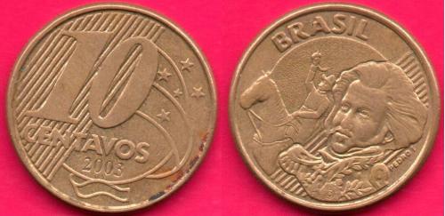 Бразилия, 10 центавос, 2003 г.