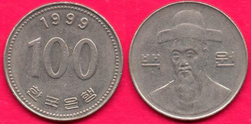 Южная Корея, 100 вон, 1999 г.