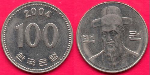 Южная Корея, 100 вон, 2004 г.