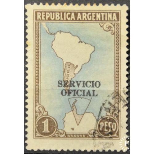 Аргентина Антарктика Карта 1951 Надпечатка