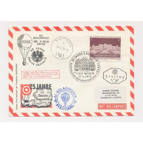 Австрия Балонная Почта  СГ 1970