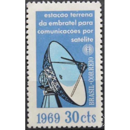 Бразилия Спутниковая антенна Космос Телекоммуникации 1969