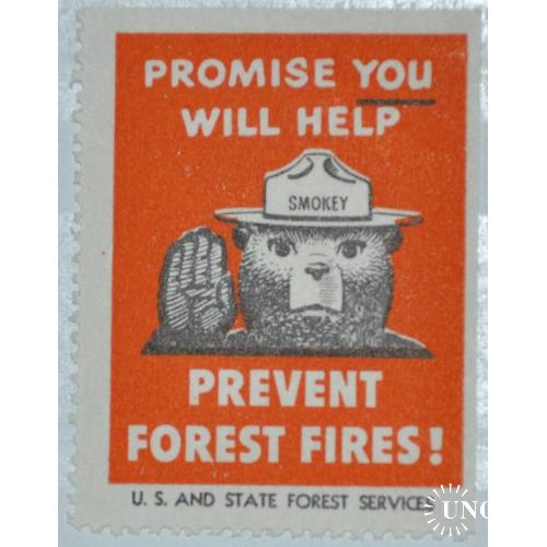 CША Непочтовые Лес Пожар Медведь 1938