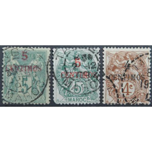 Французские колонии Марокко Надпечатки 1891-1900