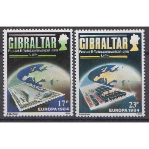Гибралтар Марка на марке Телекоммуникации Европа СЕПТ 1984