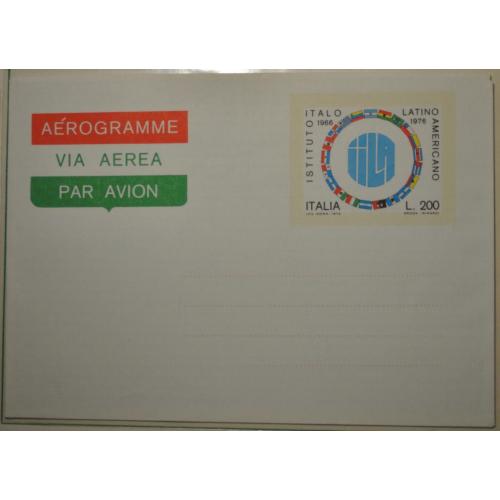 Италия Авиапочта Аэрограмма с ОМ 1976