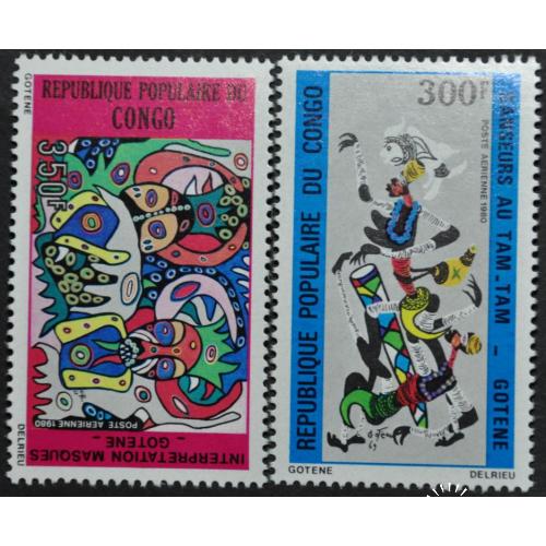 Конго Маски Музыкальные инструменты Там-там 1980
