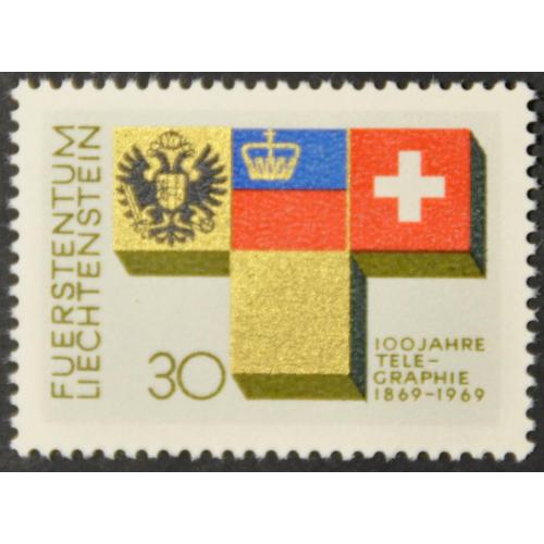 Лихтенштейн 100 лет телеграфу 1969