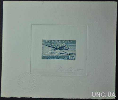 Мали Авиация  Авиапочта 1963 Die proof Подпись художника