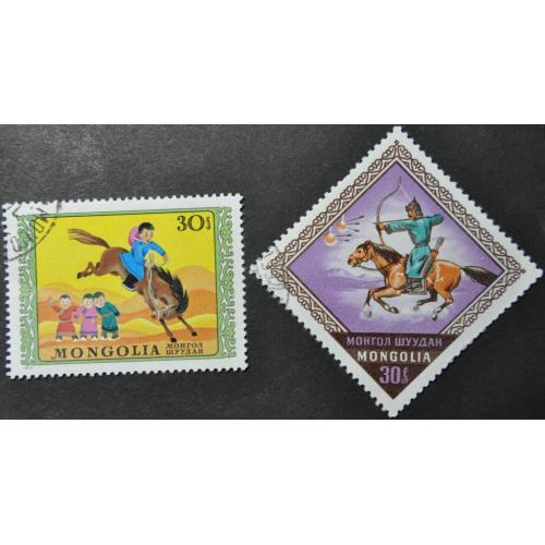 Монголия Фауна Лошадь Всадник 1974