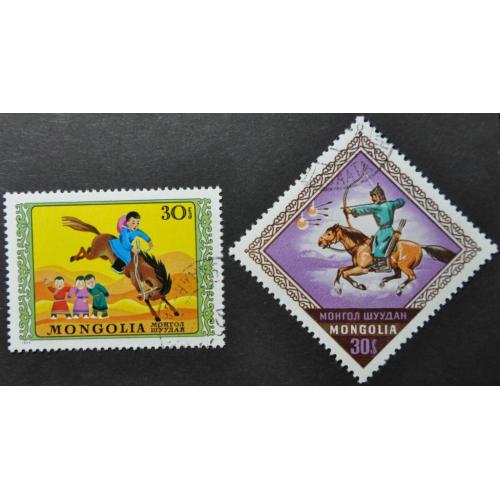 Монголия Фауна Лошадь Всадник 1974