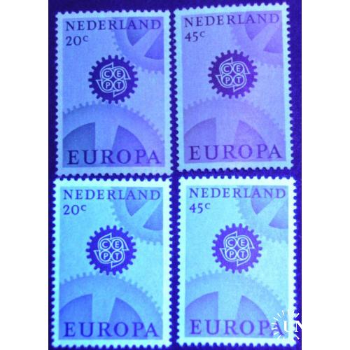 Нидерланды Европа СЕПТ 1967 Обычная бумага + УФ