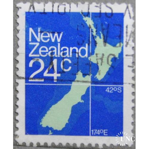 Новая Зеландия  Карта 1982