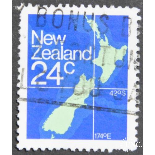 Новая Зеландия  Карта 1982