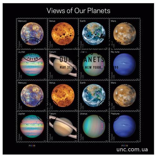 США Космос Планеты 2016 Лист с СГ