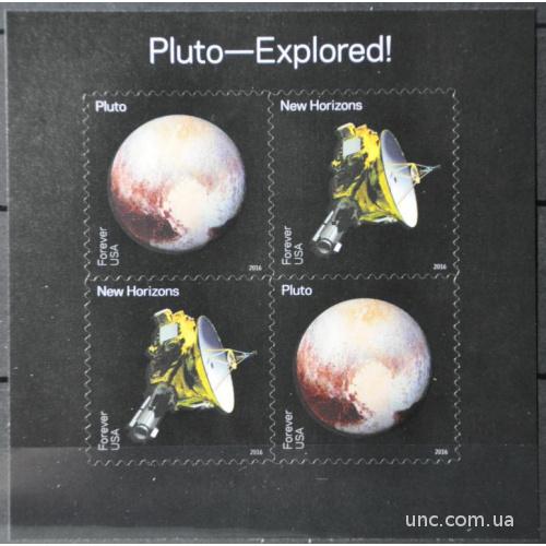 США Космос Плутон 2016 Блок