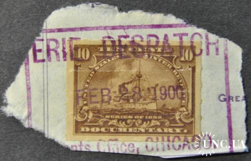 США Непочтовая Гербовая Фискальная Корабль 1898