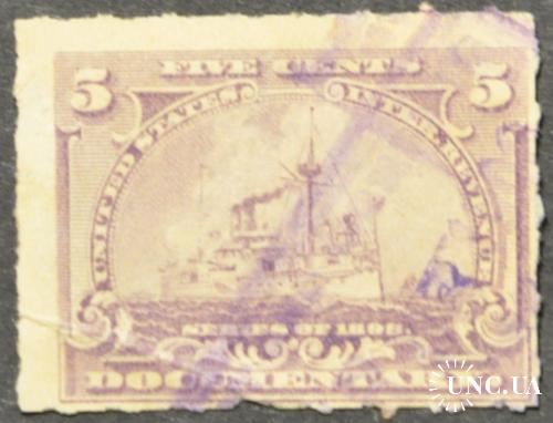 США Непочтовая Гербовая Фискальная Корабль 1898