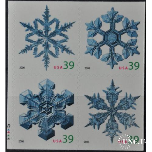 США Sc.4109-12 Рождество Снежинки 2006 8 марок