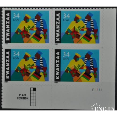 США Scott #  3548 MNH Праздник Кванза 2002 Кварт