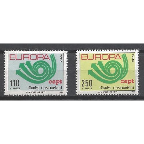 Турция Почтовая связь Почтовый Рожок  Европа СЕПТ 1973