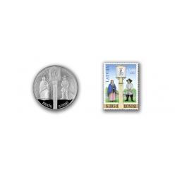 В Латвии выпущен сувенирный набор из марки и монеты «Куршские короли»