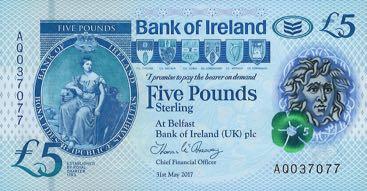 ​Очередные банкноты номиналом 5 и 10 фунтов выпущены в Северной Ирландии
