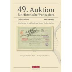 ​Каталог 49 аукциона HWPH Historisches Wertpapierhaus AG уже доступен онлайн